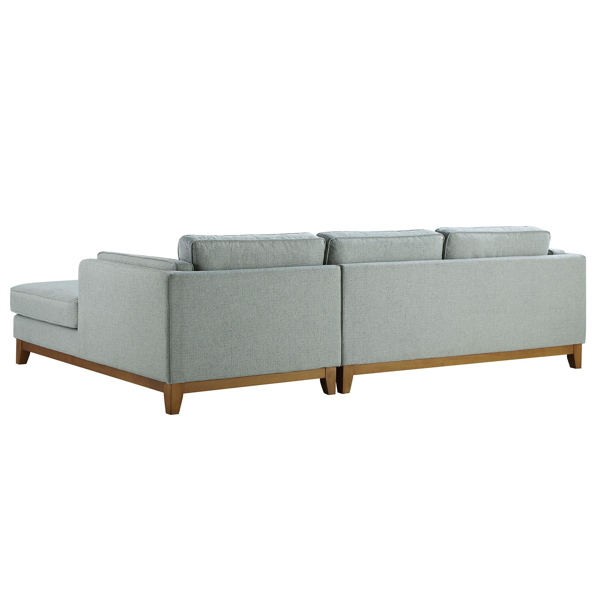 Sage Woven Fabric Sofa, Grande Chaise Sofa Right Hand Facing
