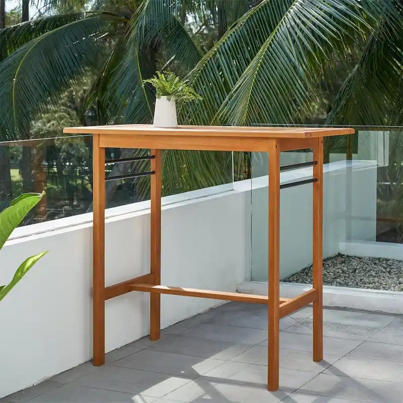 46  L x 24  W x 42  H Patio Wood Bar Table