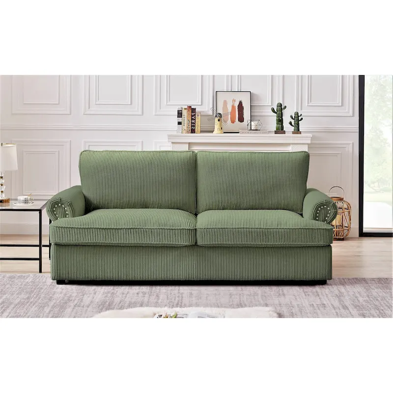 Viviana 76 inch Polyester Round Arm Sleeper Sofa