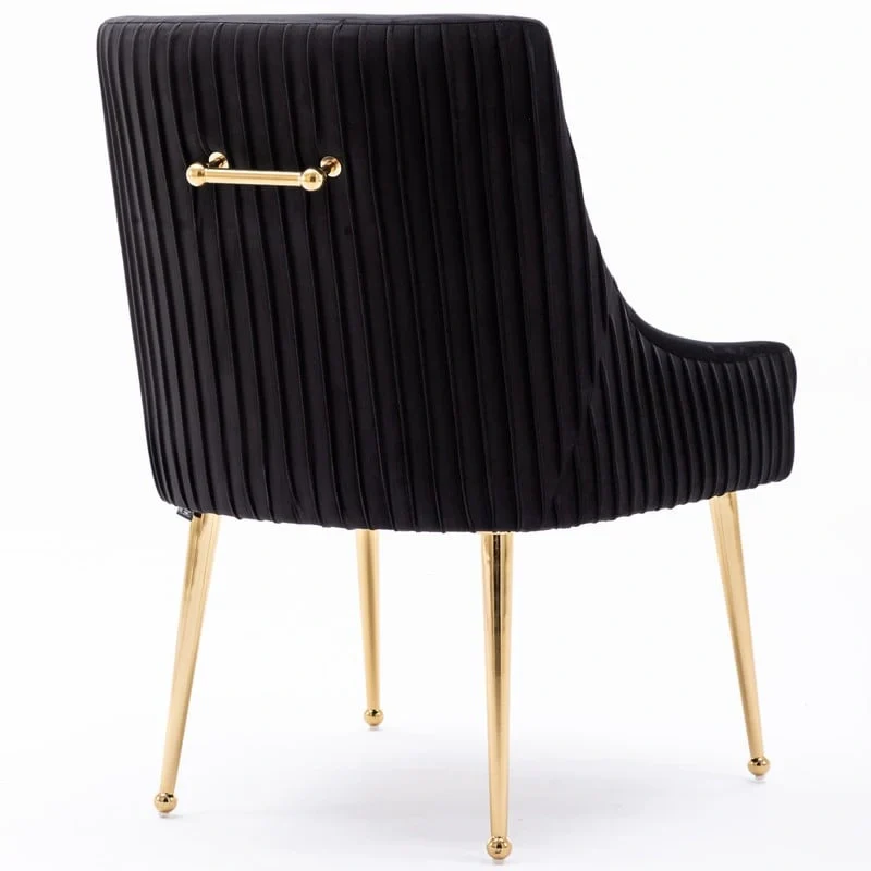 Mid Century Velvet Accent Dining Chair Set of 2 with Rear Handle