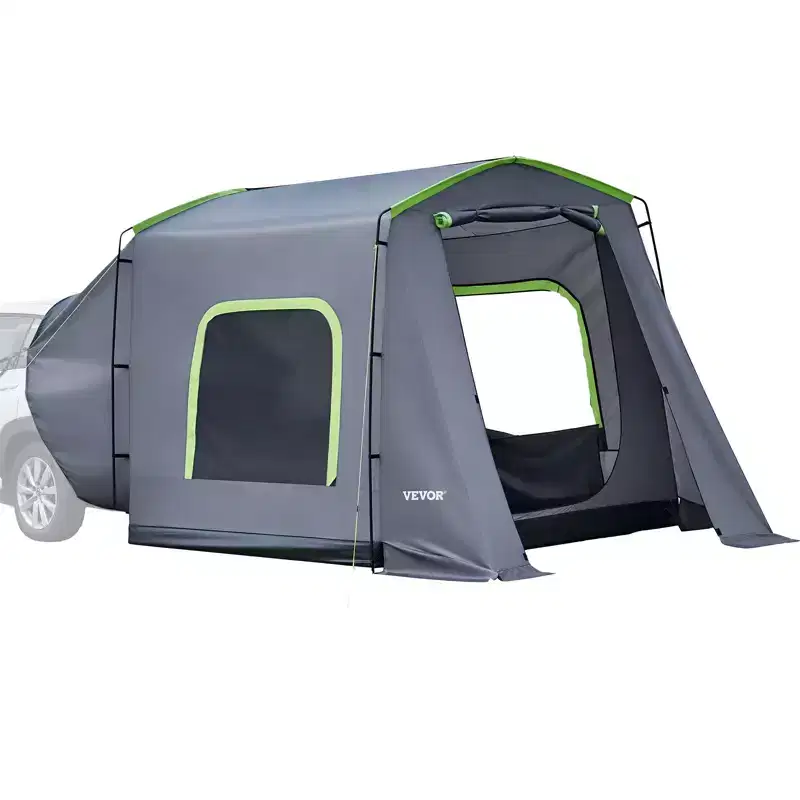 VEVOR Large SUV Tent for 59 Person, 10.6 x 8 FT All-Season SUV Tailgate Tent with Ventilated Door & Mesh Windows, PU3000mm Waterproof, Gray