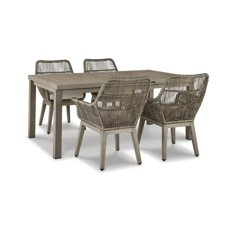 Signature Design by Ashley Beach Front Beige 5-Piece Outdoor Package - 42W x 71/94D x 30H