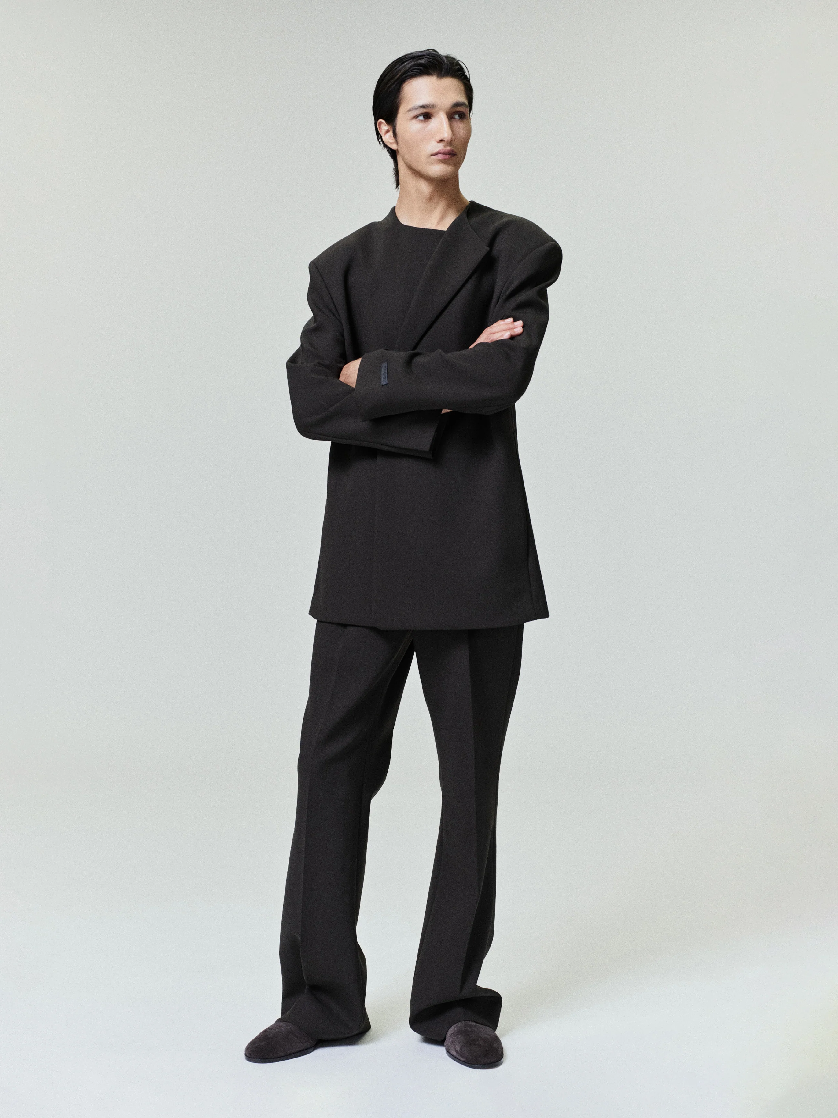 Double Weave Wool Crewneck Jacket