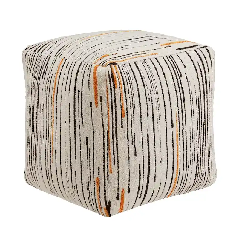 Upholstered Square Pouf Ottoman