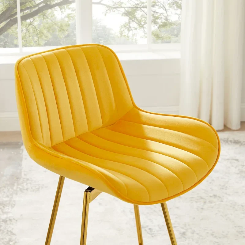 Modern Swivel Velvet Barstool