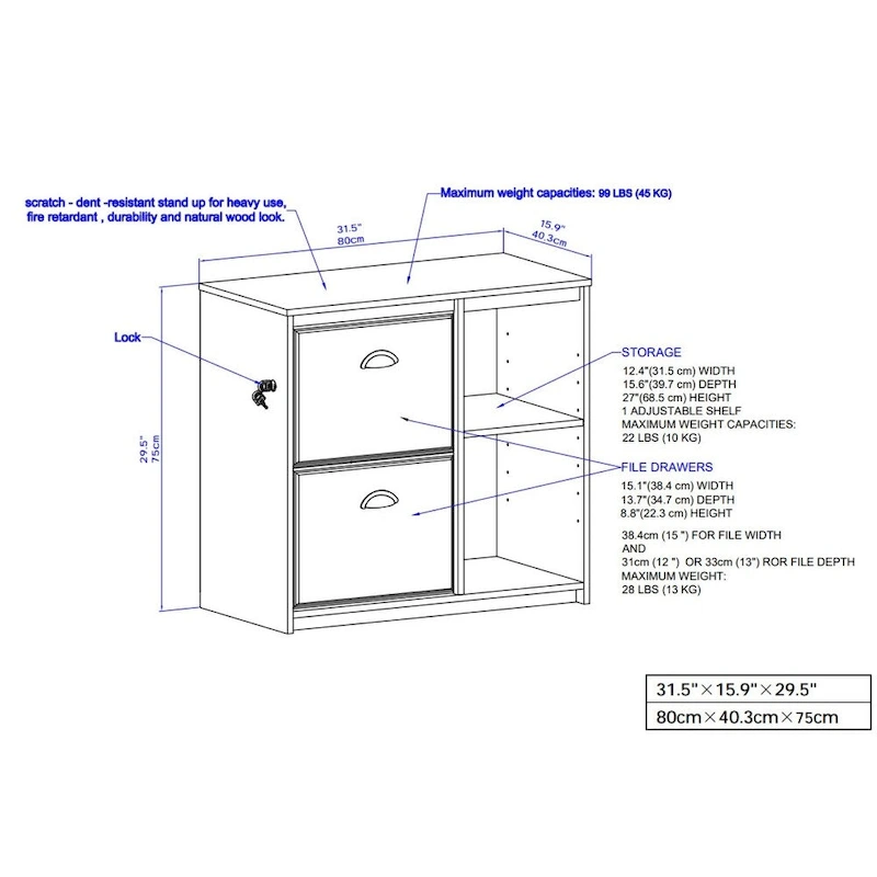 Saint Birch Elma File Cabinet