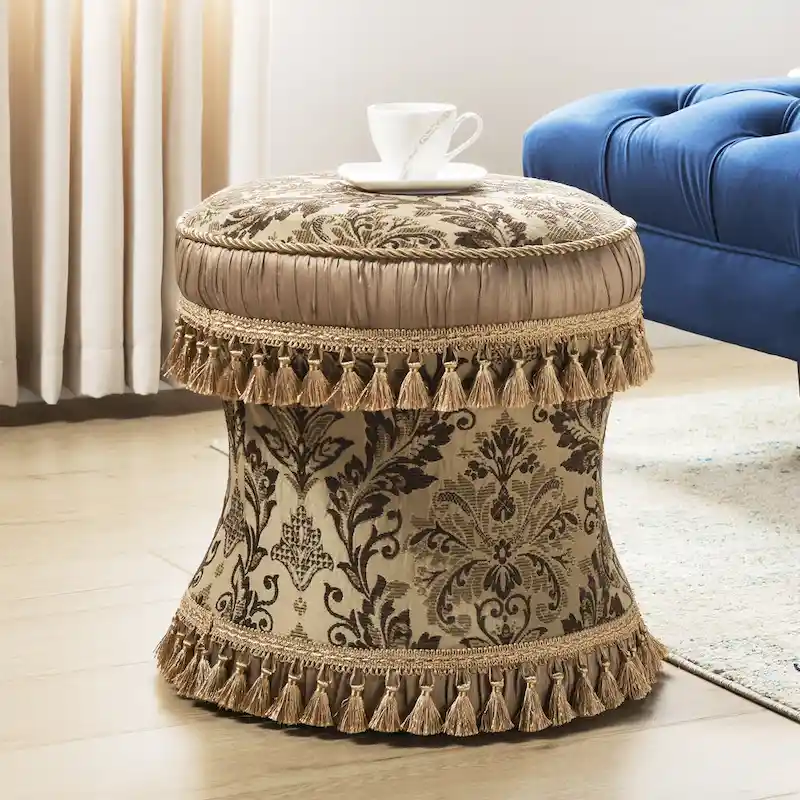 Decorative Upholstered Vanity Stool Ottoman