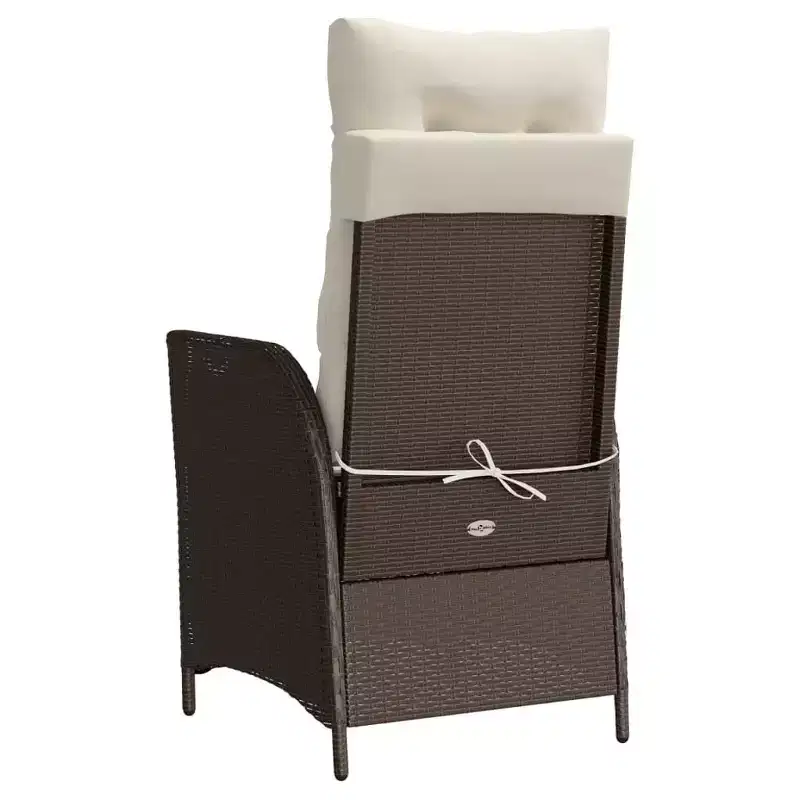 vidaXL 3 Piece Bistro Set with Cushions Brown Poly Rattan