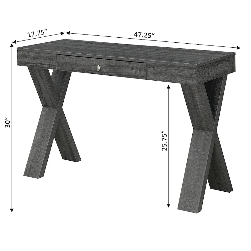 1 Drawer Desk with Crisscross Legs