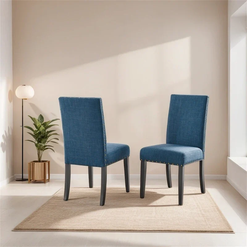 Fabric Dining Chairs with Nailhead Trim,Set of 2