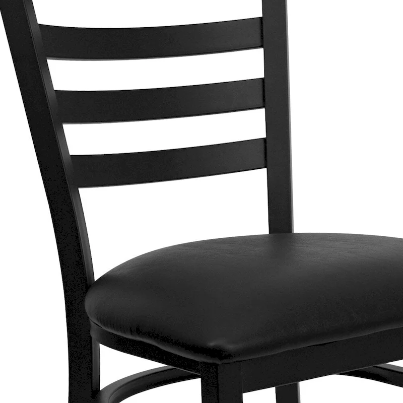 2 Pack Ladder Back Metal Restaurant Chair - 16.5