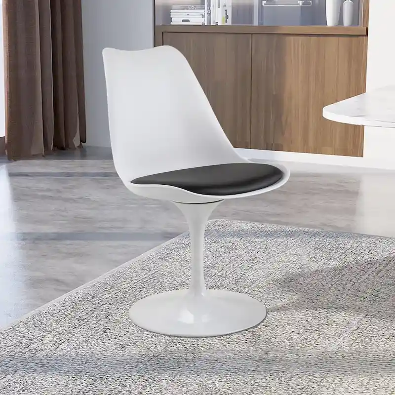 Swivel Tulip Side Chair,Dining Chair with Cushioned Seat and Curved Backrest