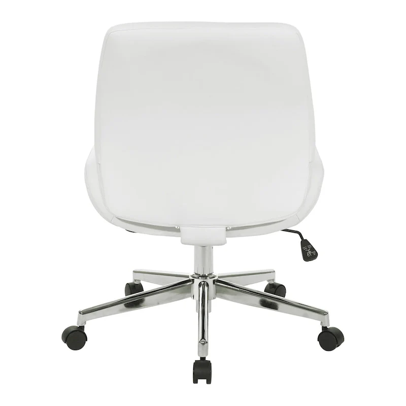 Office Chair with Faux Leather and Chrome Finish Base