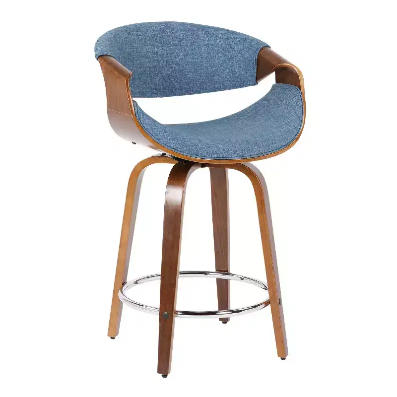 Set of 2 Curvini Upholstered Counter Height Barstools - Lumisource