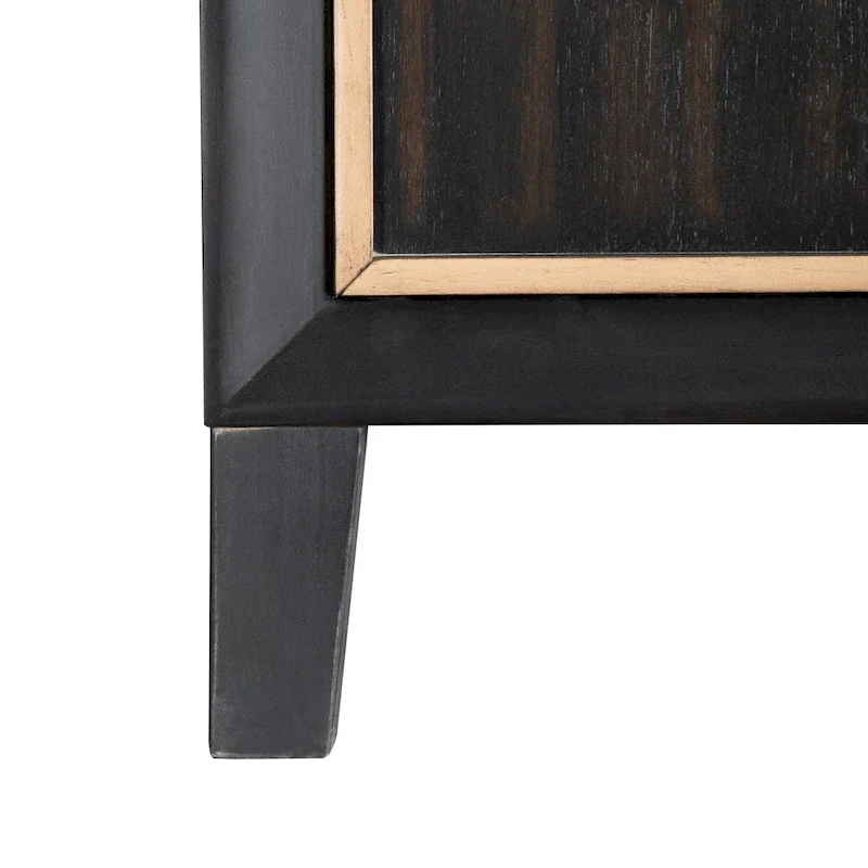 Espresso Panel Bed with Gold Accent Trim