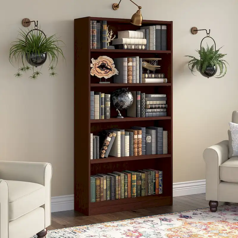 Universal Tall 5 Shelf Bookcase Storage by Bush Furniture