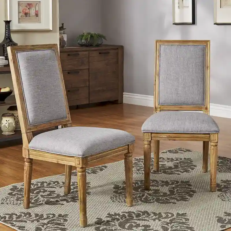 Rectangular Linen Dining Chairs