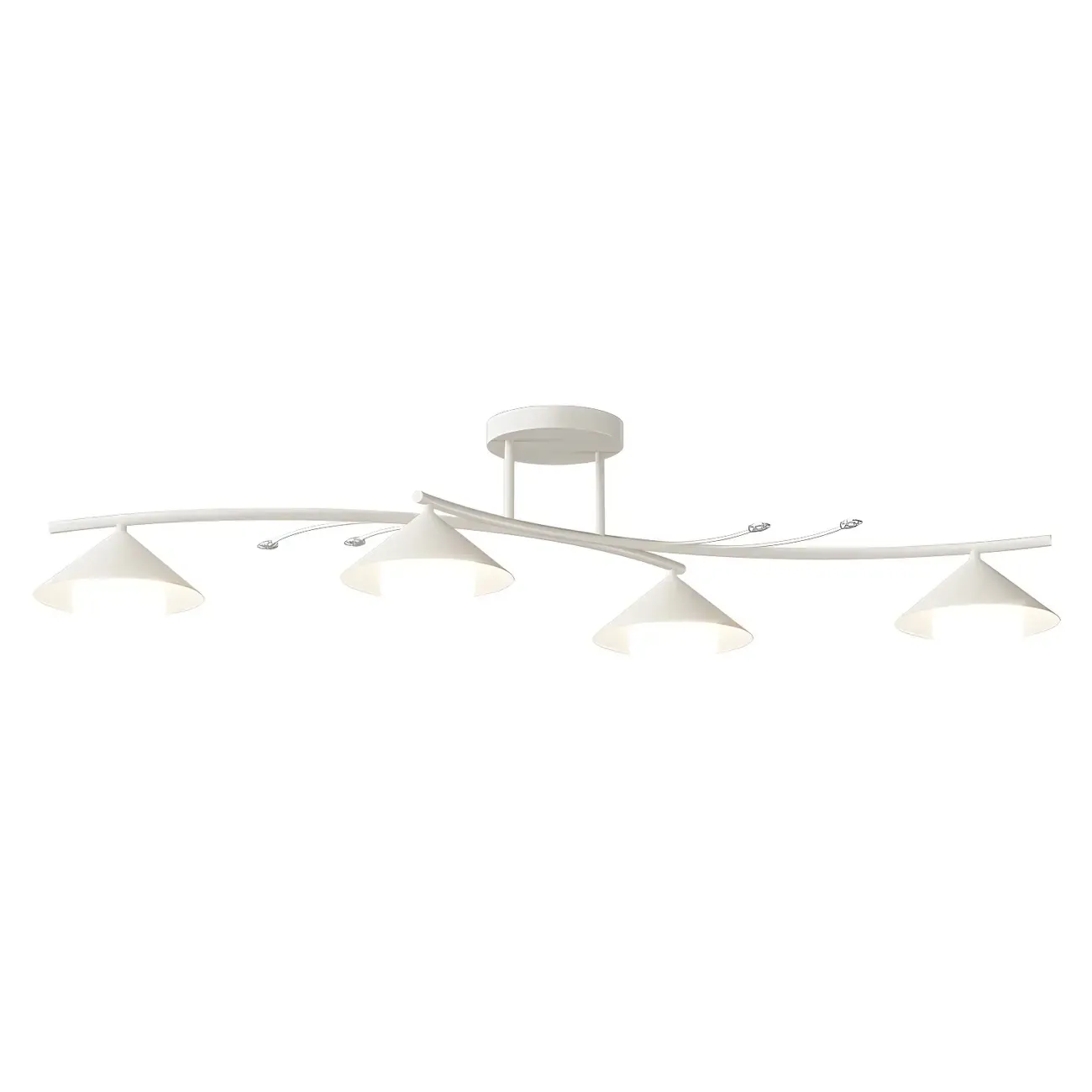 Sleek Modern White Metal Island Pendant Light