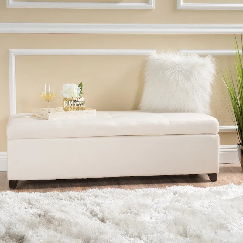 Design fabric storage bench