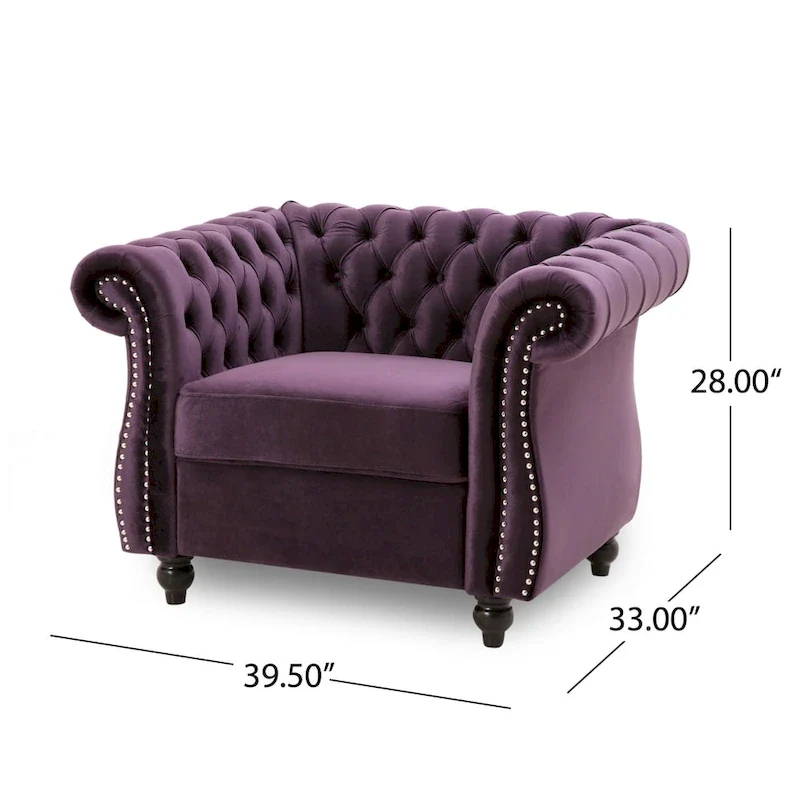 Chesterfield Club Chair with Tufted Upholstery