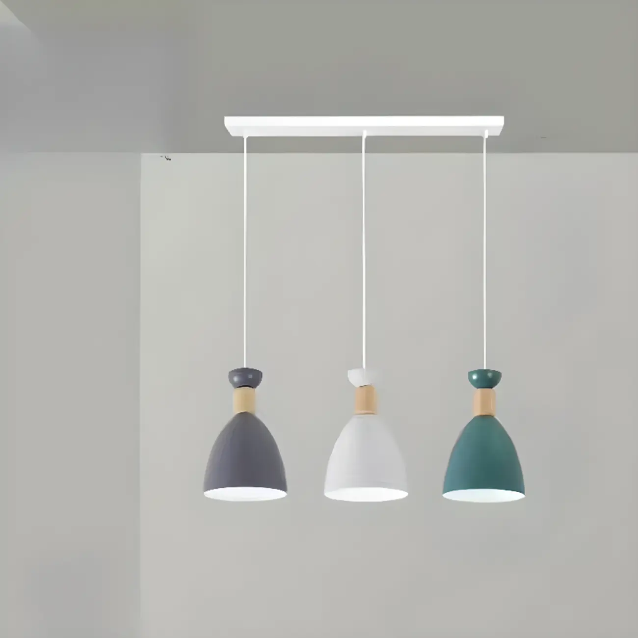 Modern Ferruginous 3-Light Metal Geometric Kitchen Pendant