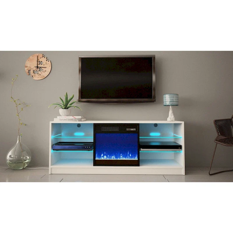 Manhattan Electric Fireplace Modern 58 TV Stand