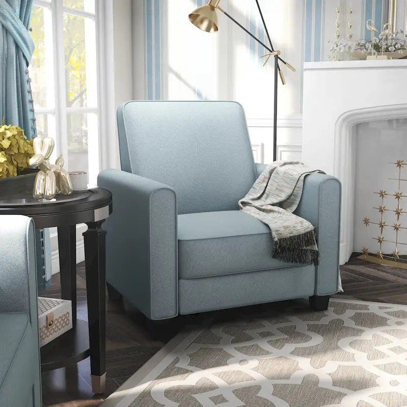 Traditional Fabric Recliner Chair with Footrest - 36.5