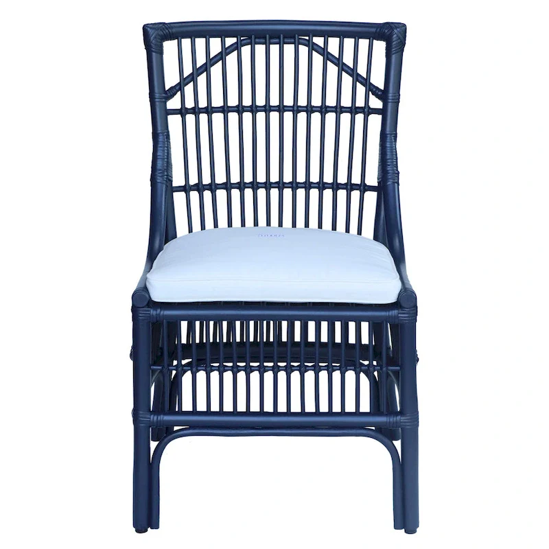 Rattan Slat Back Cushioned Dining Chairs, Set of Two by East at Main