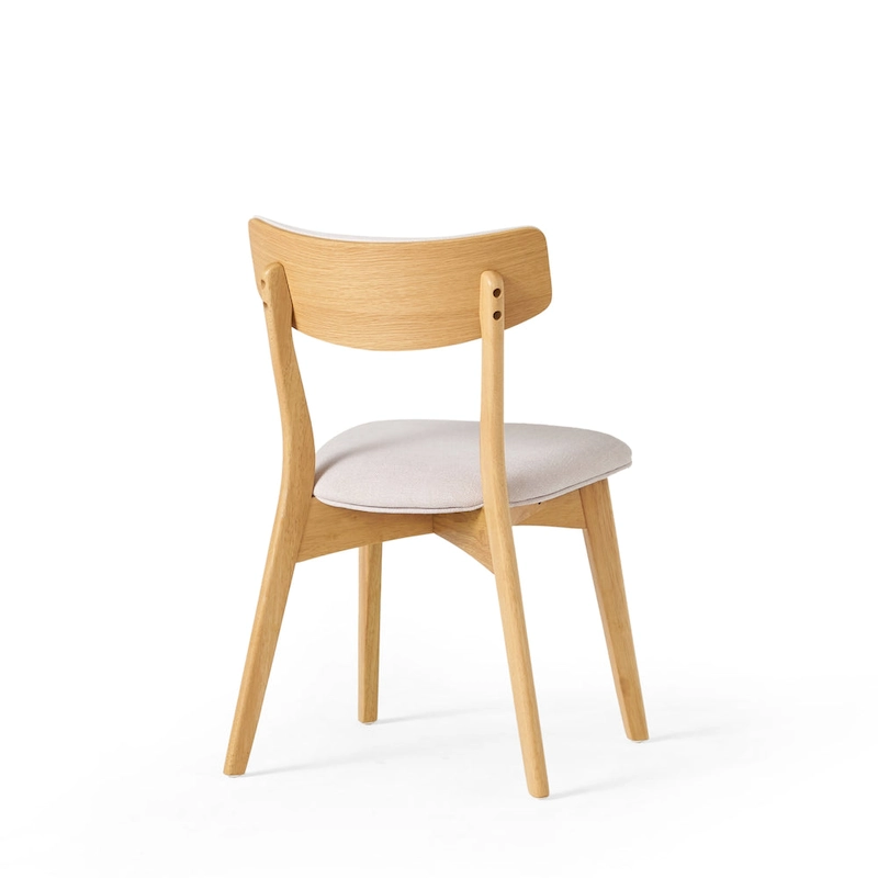 Chazz Mid-Century Modern Upholstered Rubberwood Dining Chairs (Set of 4) by Christopher Knight Home