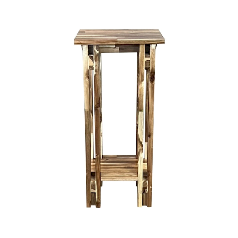 Acacia Wood Architectural Recliner Table with Shelf