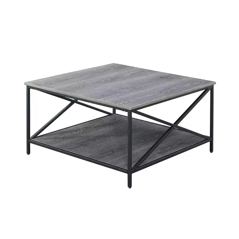 Tucson Metal Square Coffee Table Weathered Gray/Black - Breighton Home