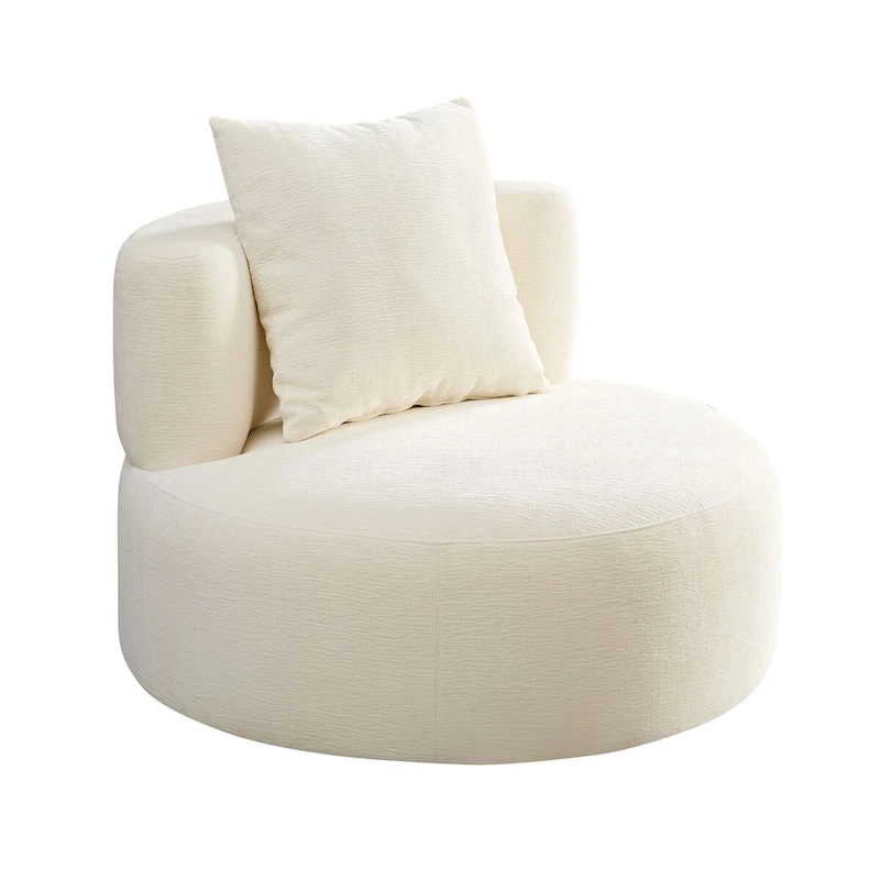 Modern 2 in 1 Sectional Curved Rotatable Sofa Couch, Swivel 360 Comfy 4-Seat Upholstered Sofa