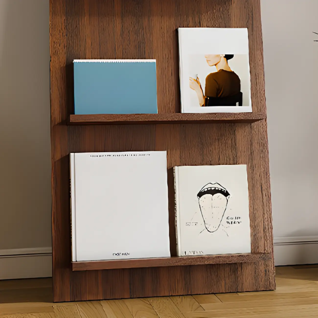 Scandinavian Solid Wood 4-Tier Ladder Bookcase