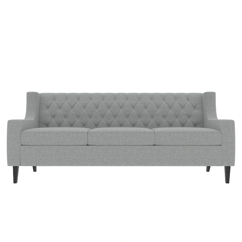 Naro Mid-Century Modern Fabric 3-Seater Sofa with Tufted Backrest by Christopher Knight Home