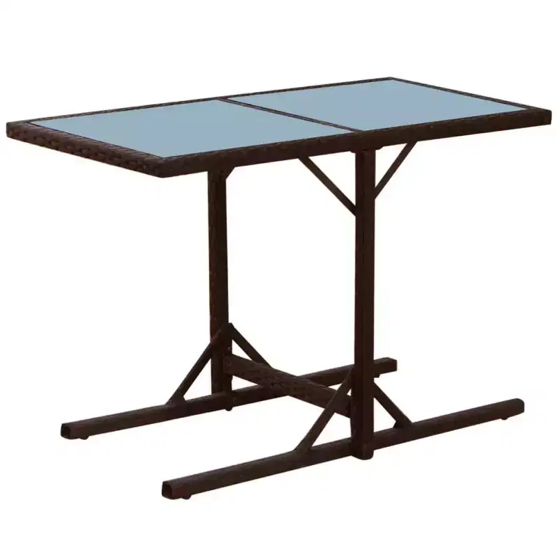 vidaXL Garden Table And Chair Black PE Rattan Medium Removable Covers