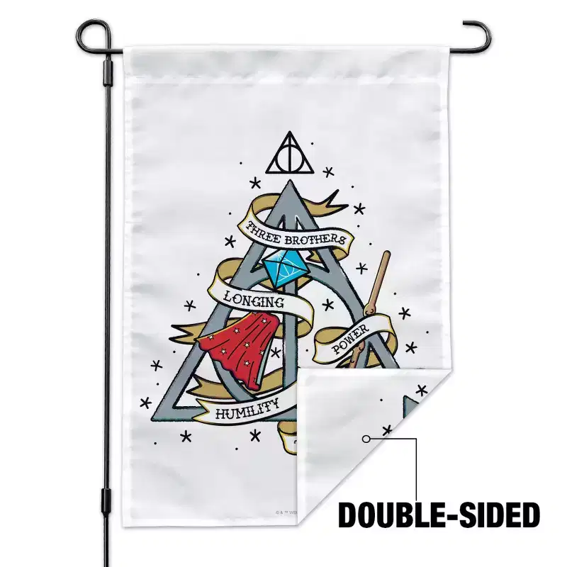 Harry Potter Tale of the Three Brothers Garden Yard Flag with Pole Stand Holder