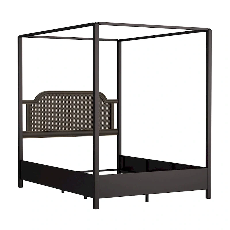 Hillsdale Furniture Melanie Wood and Metal Canopy Bed, Oiled Bronze