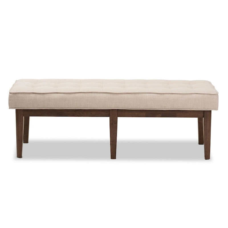 Mid-Century Fabric Button-Tufted Bench by Baxton Studio