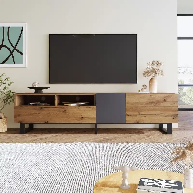 Modern Media Console Table TV Stand for 80  TV