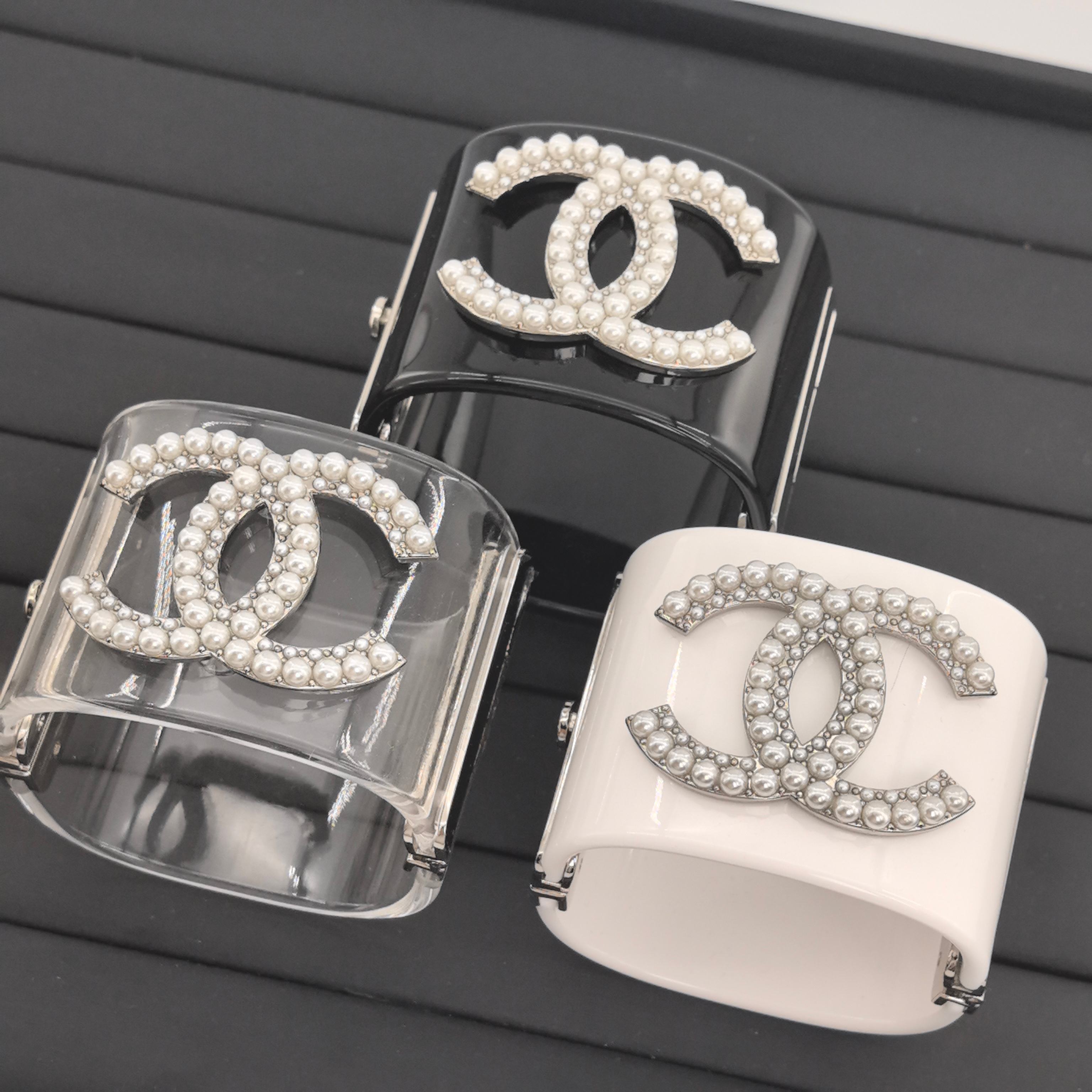 CCS068 Chanel large acrylic cuff bracelet - ccjewelryacc