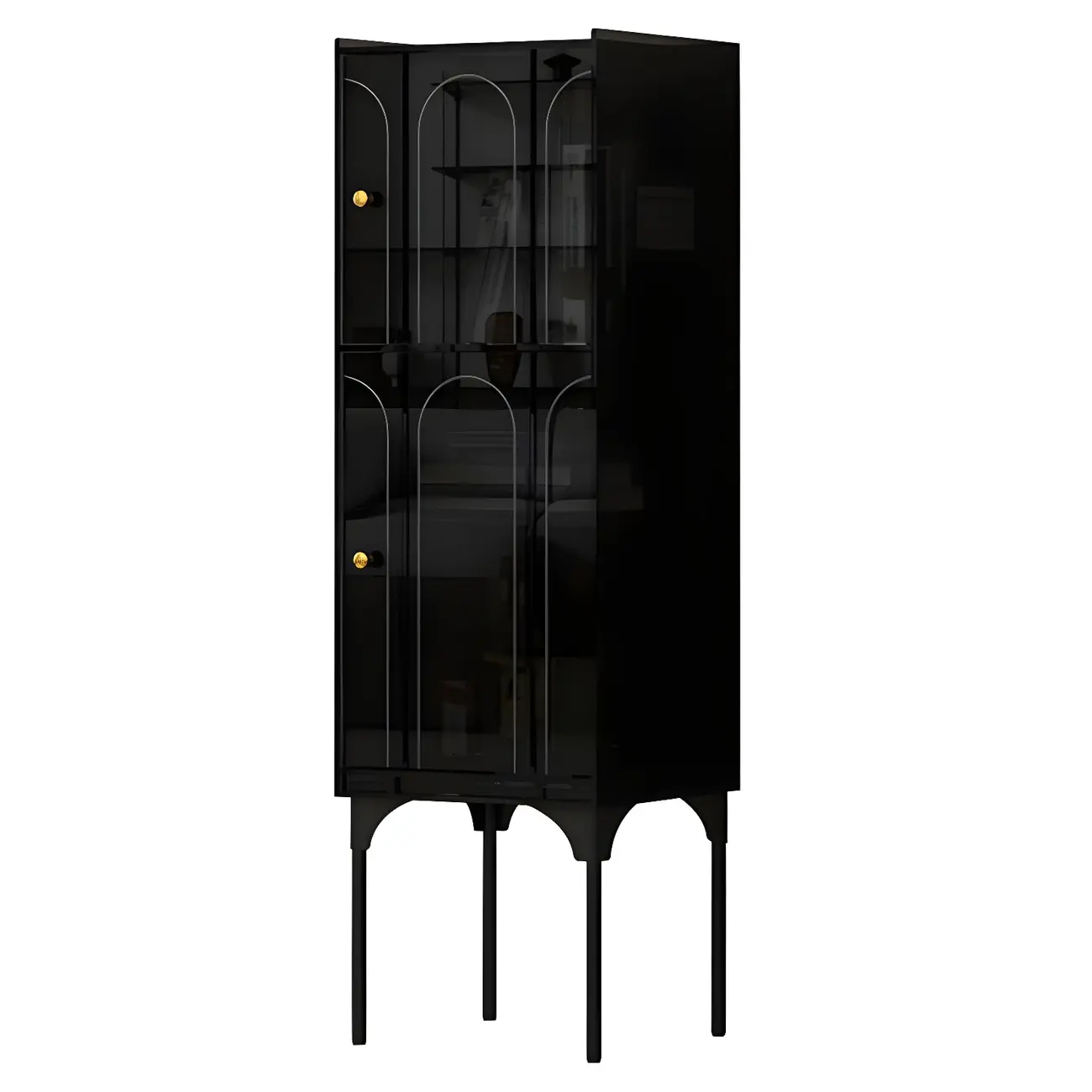 Modern Plastic/Acrylic Sideboard Cabinets with Shelves in Red