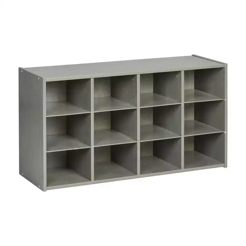 ECR4Kids Streamline 12 Cubby Tray Storage Cabinet, 3x4, Classroom Furniture
