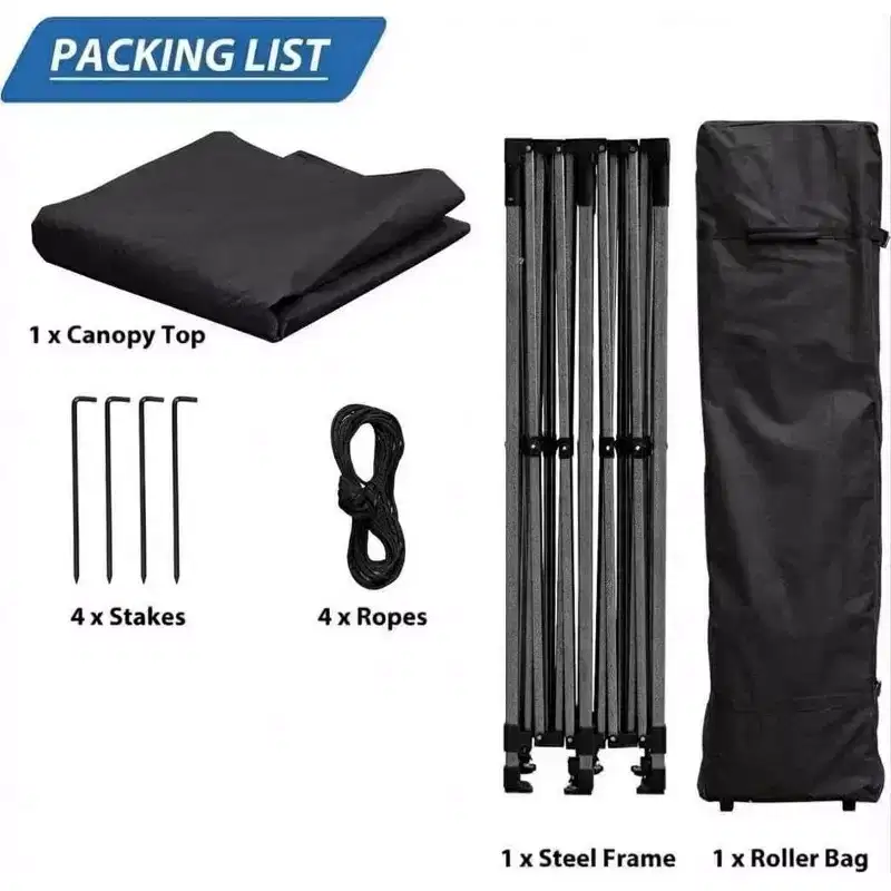 Heavy Duty Pop Up Canopy Tent - Waterproof & UV-Protected Outdoor Shelter - Easy One-Person Setup - Adjustable Height, 1 Sidewall