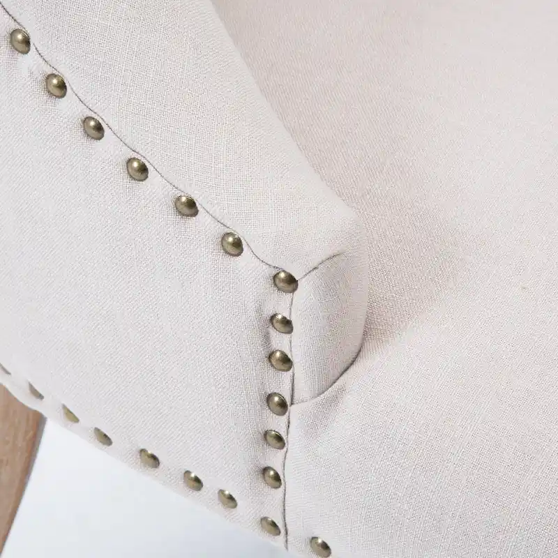 Mid-century Modern Dining chairs Button Tufted Accent Chairs with Nailhead Trim Set of 2