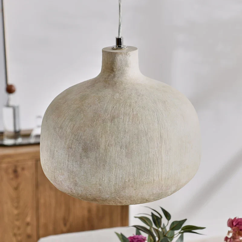 Jodi 1-Light Antique Alabaster Concrete Pendant by Kosas Home
