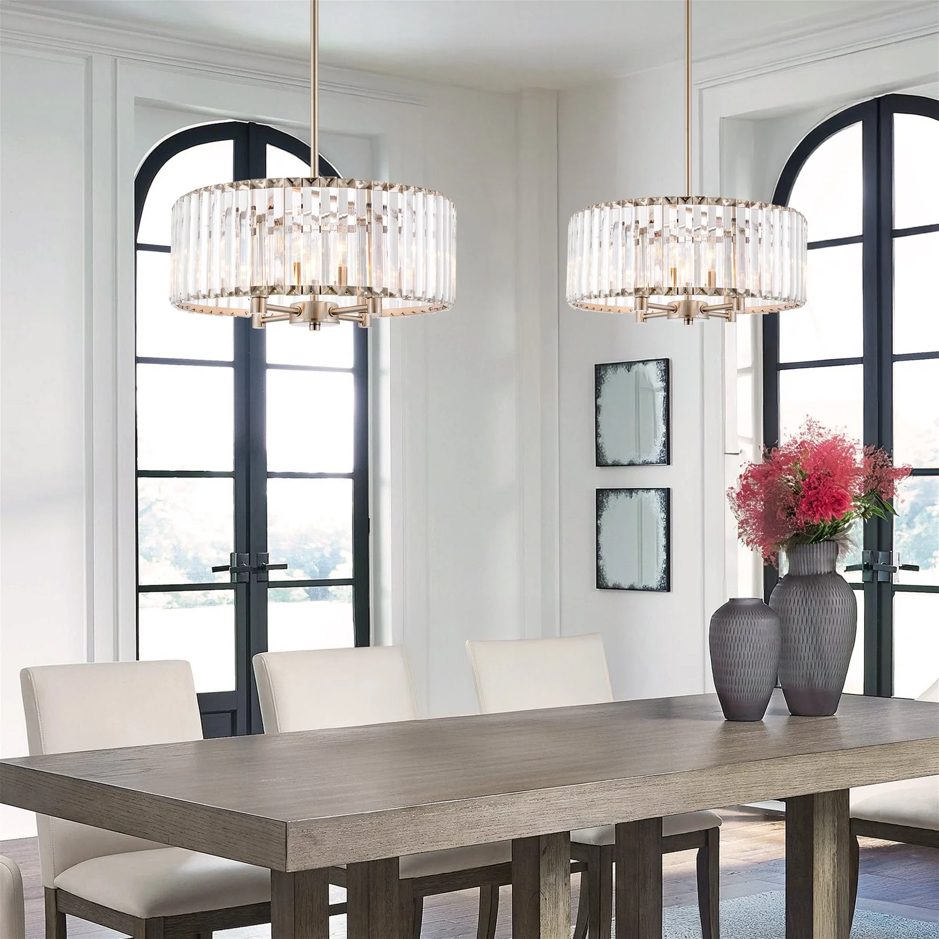 Delilah 16 Modern 4-Light Crystal Drum Chandelier
