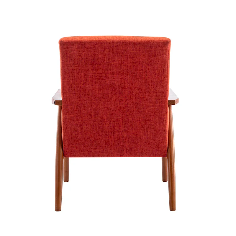 Gelso Fabric Accent Chair with Rubberwood Legs