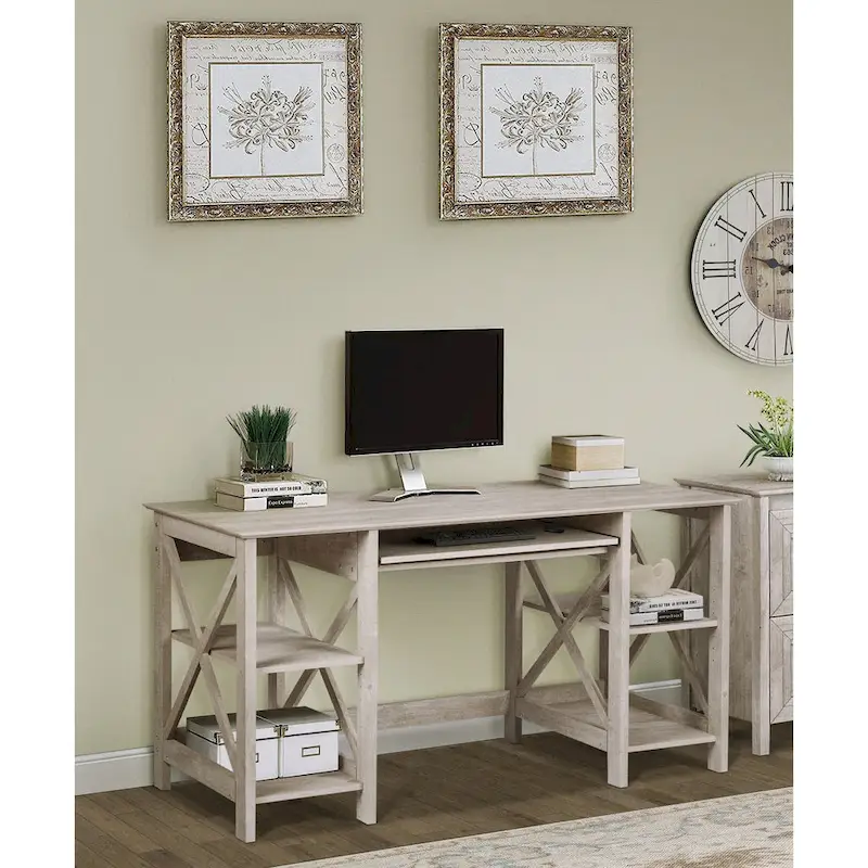 Honduras 58 Transitional Open Shelves Writing Desk