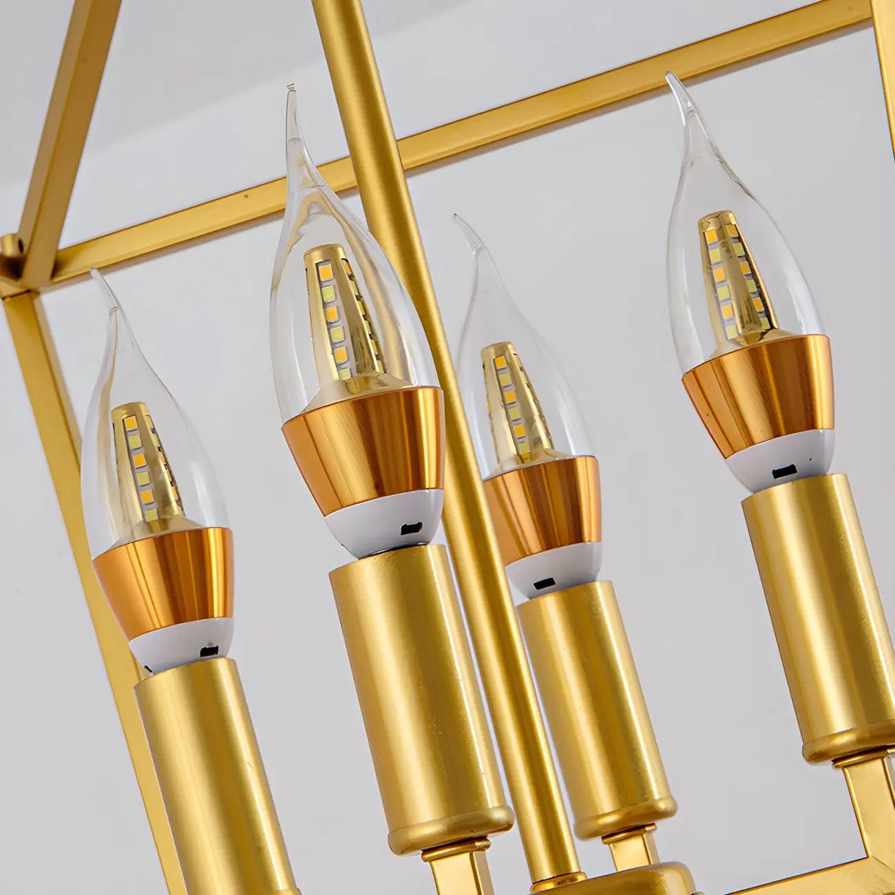 Adjustable Industrial Metal Lantern Caged Candle Chandelier