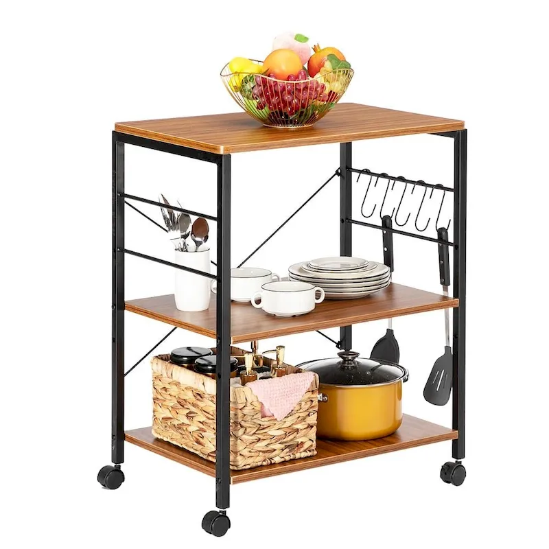 Baker's Rack 3-Tier Microwave Oven Stand Storage Cart Kitchen Rack